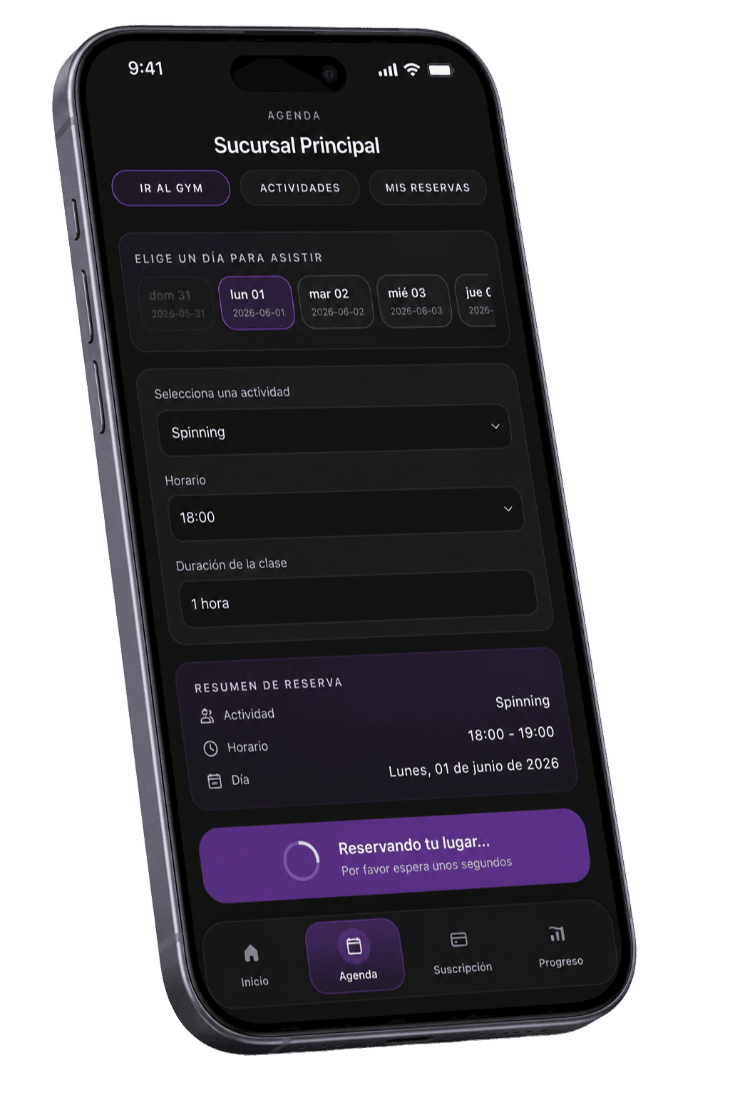 Reservas desde la app